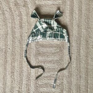 kate quinn green plaid bear cap